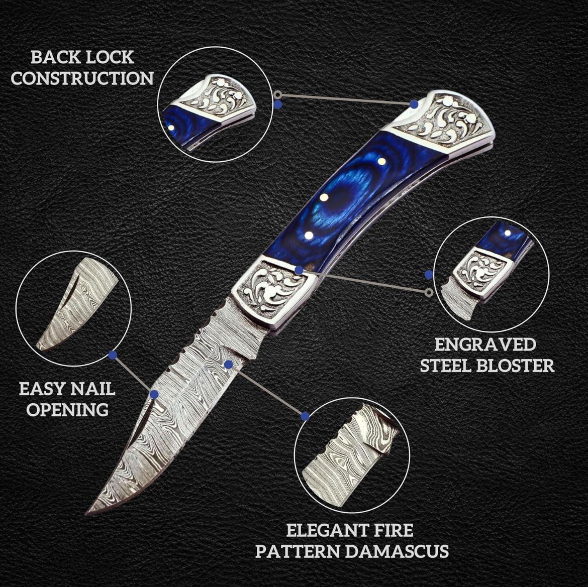 Damascus Folding Knive