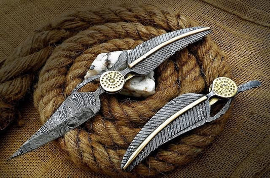 Handmade Damascus Folding Knive