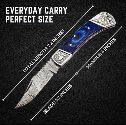 Damascus Folding Knive